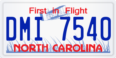 NC license plate DMI7540