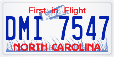 NC license plate DMI7547