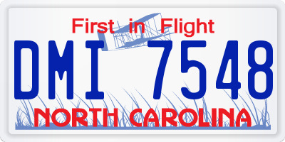 NC license plate DMI7548