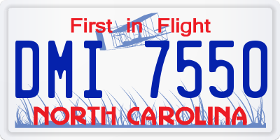 NC license plate DMI7550