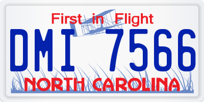 NC license plate DMI7566