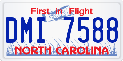 NC license plate DMI7588