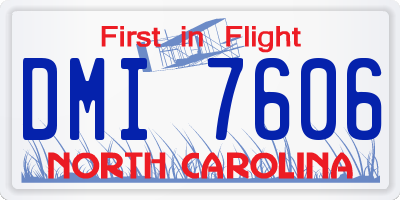 NC license plate DMI7606