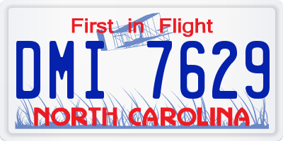 NC license plate DMI7629