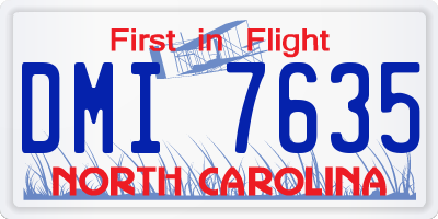 NC license plate DMI7635