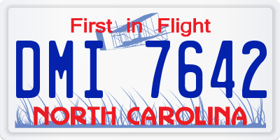NC license plate DMI7642