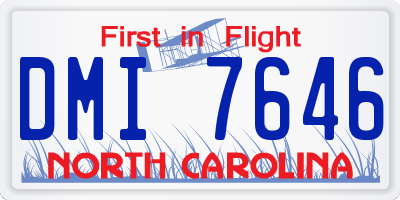 NC license plate DMI7646