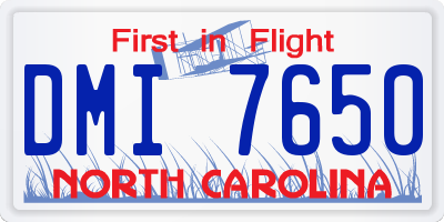 NC license plate DMI7650
