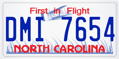 NC license plate DMI7654