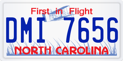 NC license plate DMI7656