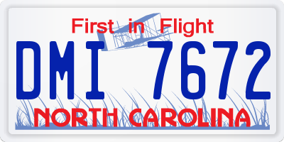 NC license plate DMI7672