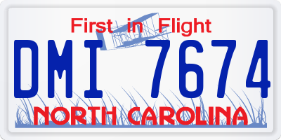 NC license plate DMI7674