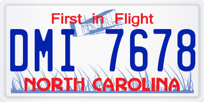 NC license plate DMI7678