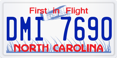 NC license plate DMI7690