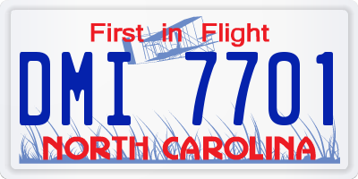 NC license plate DMI7701