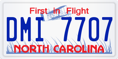 NC license plate DMI7707