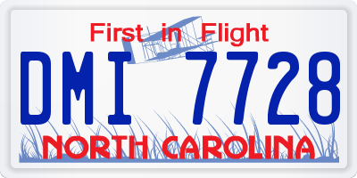 NC license plate DMI7728