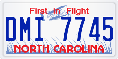 NC license plate DMI7745