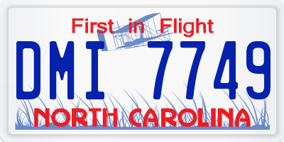 NC license plate DMI7749