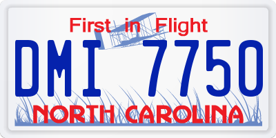 NC license plate DMI7750