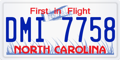 NC license plate DMI7758