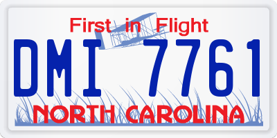 NC license plate DMI7761