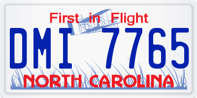 NC license plate DMI7765