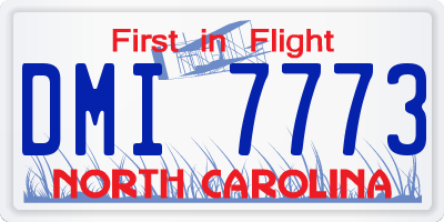 NC license plate DMI7773
