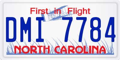 NC license plate DMI7784