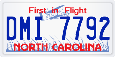 NC license plate DMI7792