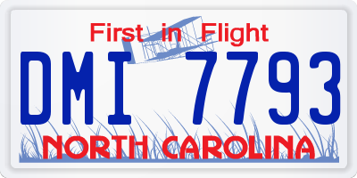 NC license plate DMI7793