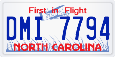 NC license plate DMI7794