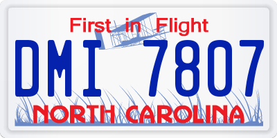 NC license plate DMI7807
