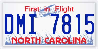 NC license plate DMI7815