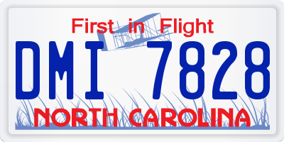 NC license plate DMI7828