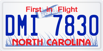 NC license plate DMI7830