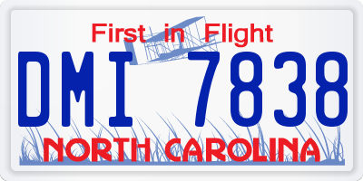 NC license plate DMI7838