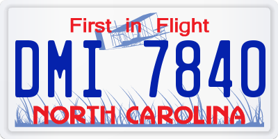 NC license plate DMI7840