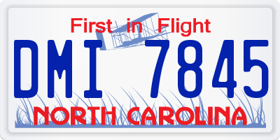 NC license plate DMI7845