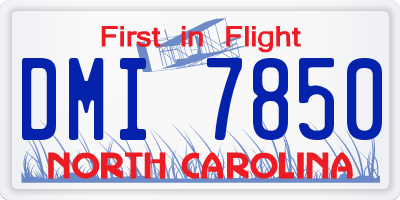 NC license plate DMI7850