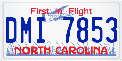 NC license plate DMI7853