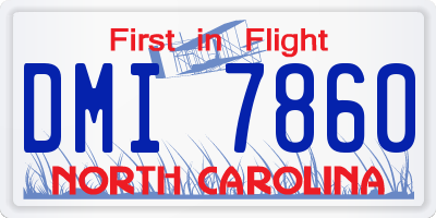 NC license plate DMI7860