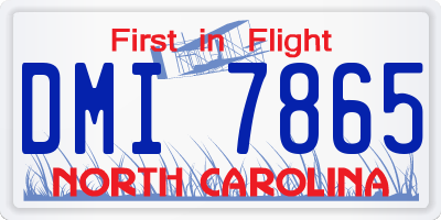 NC license plate DMI7865
