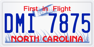 NC license plate DMI7875