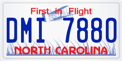 NC license plate DMI7880