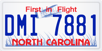 NC license plate DMI7881