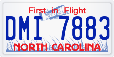 NC license plate DMI7883