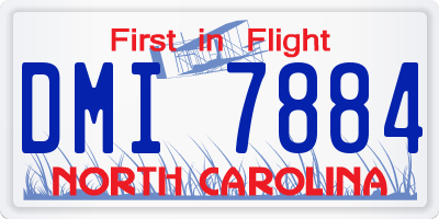 NC license plate DMI7884