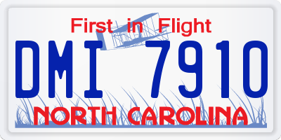 NC license plate DMI7910