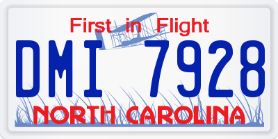 NC license plate DMI7928